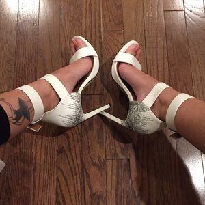 White Strap Aldo Heels with gorgeous Details!